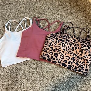 Built in bra crop tops all mediums but fit like smalls